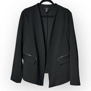 Alfani Black Women's Blazer with Zipper Accents L